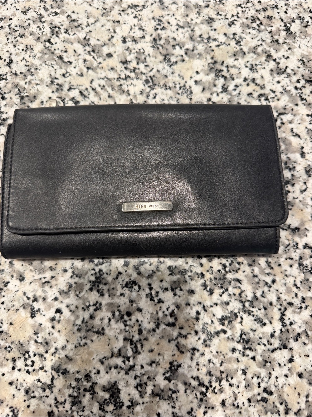 Nine West Black Leather Clutch Wallet